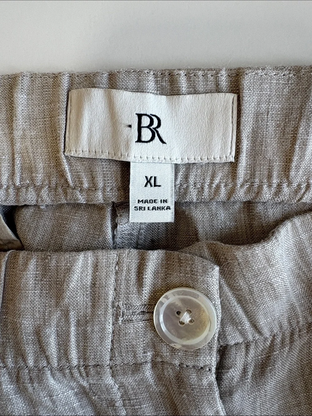 NWOT Banana Republic 100% Linen High Rise Relaxed Wide Leg Pant Boho Beige XL